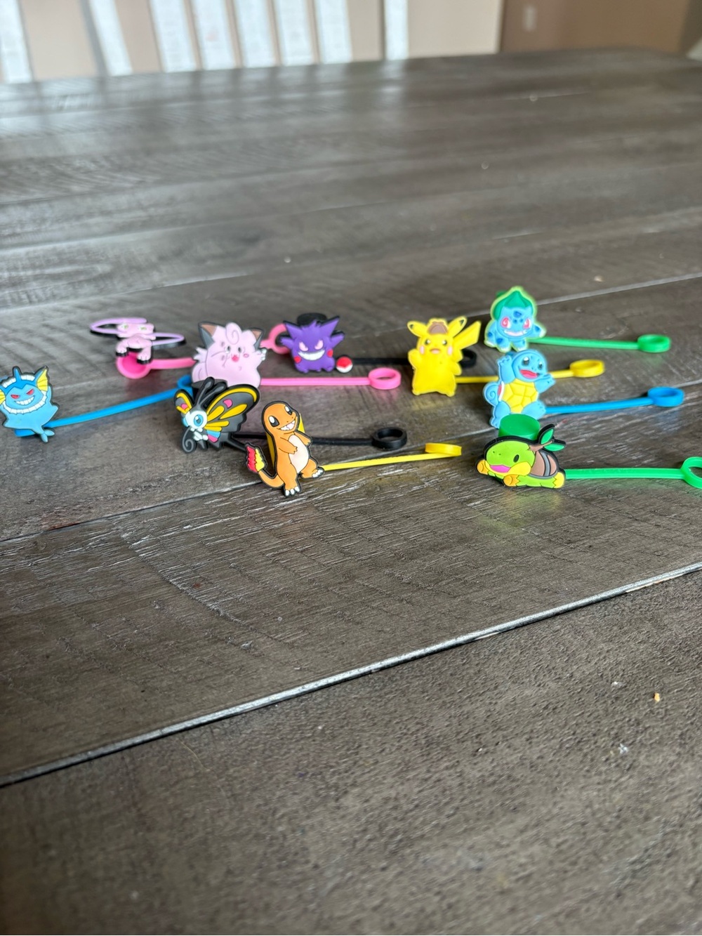 Assorted Colorful Pokemon Character Straw Toppers - Multi-Color